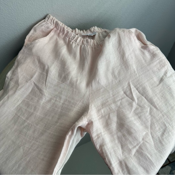 Bryn Walker 100% Linen Bloomer Pant Womens Small Light Pink High Rise Ruffle Hem - Picture 13 of 13
